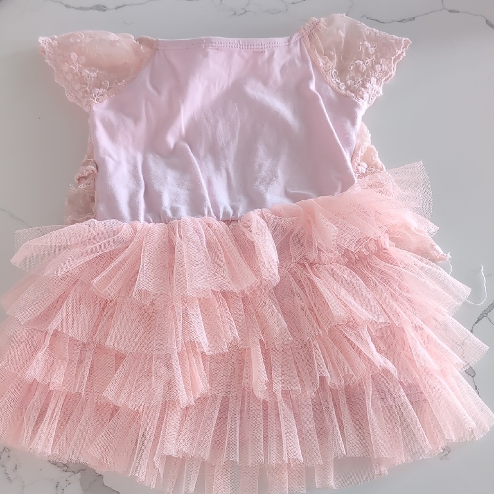 Pink Lace Ruffle Dress - Picture 3 of 6